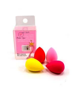 Kit com 4 Mini Esponjas Cores Sortidas - RA031 Ruby Anjo